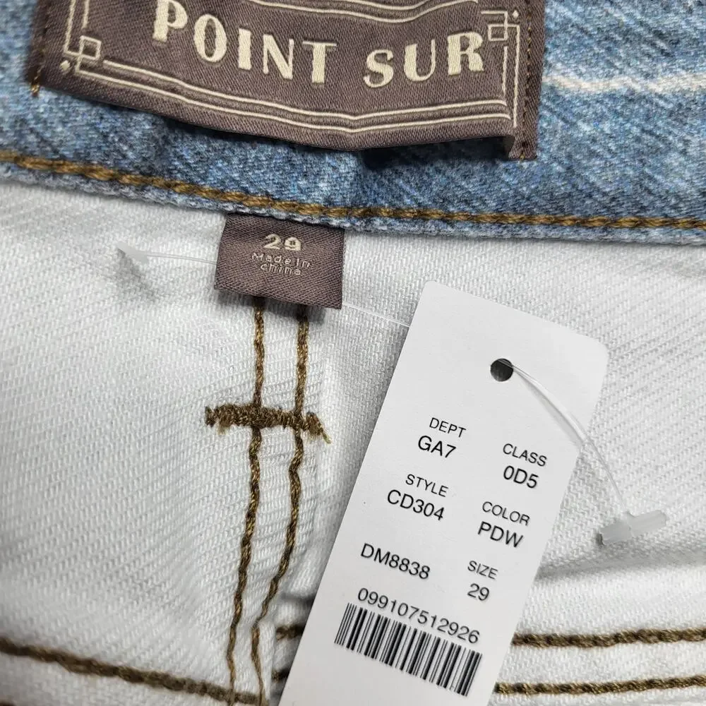 J Crew Point Sur Printed On Distressed Jeans Loose Straight Indie Sleeze 29